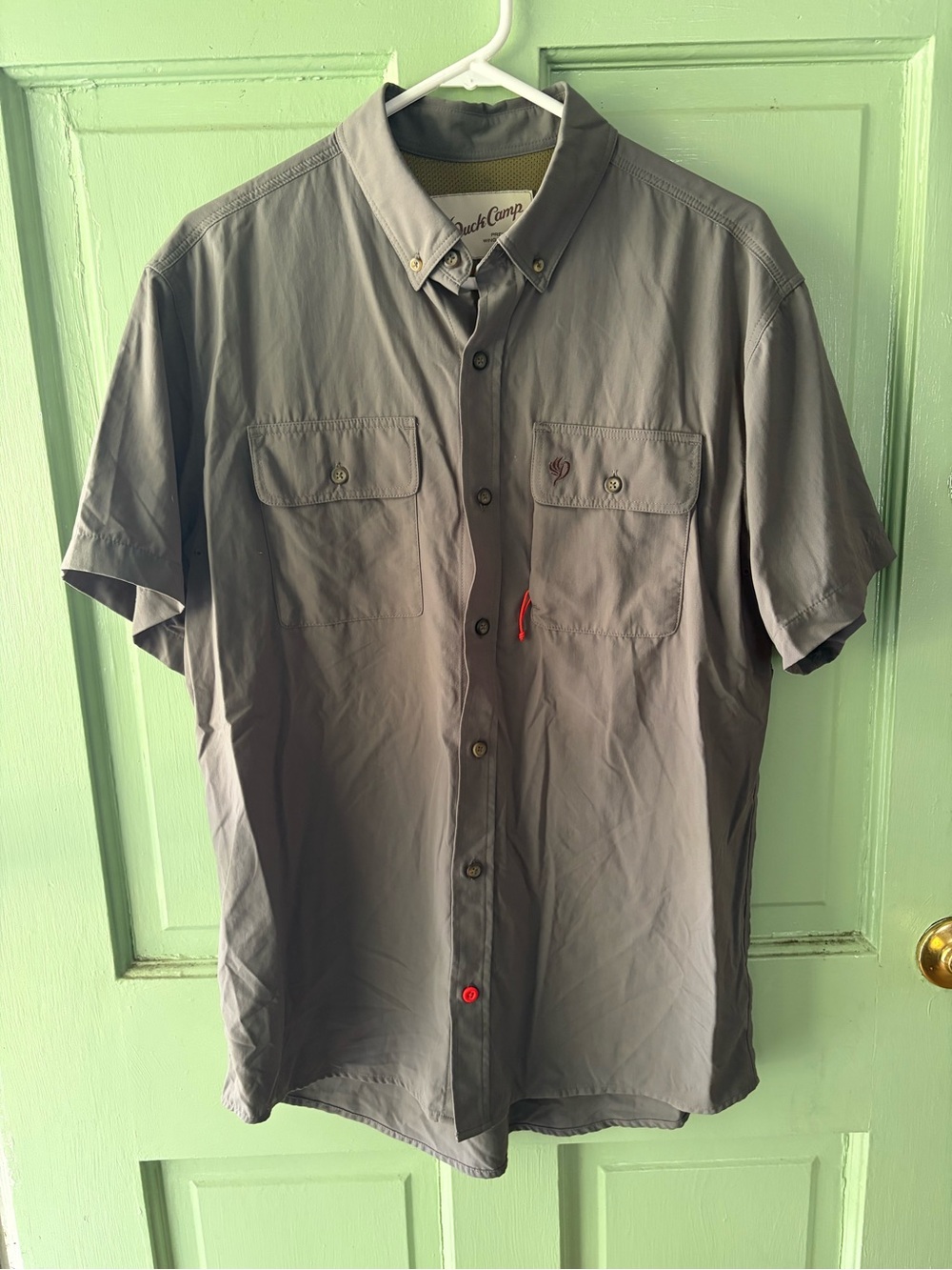 Duck Camp Lightweight Hunting Shirt Men's Sz. Large Gray Vented S/S Button Up